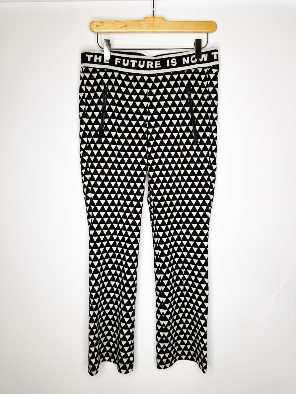 Cambio Ranee Easy Kick Pant Black & White Triangle Knit Pants with Graphic